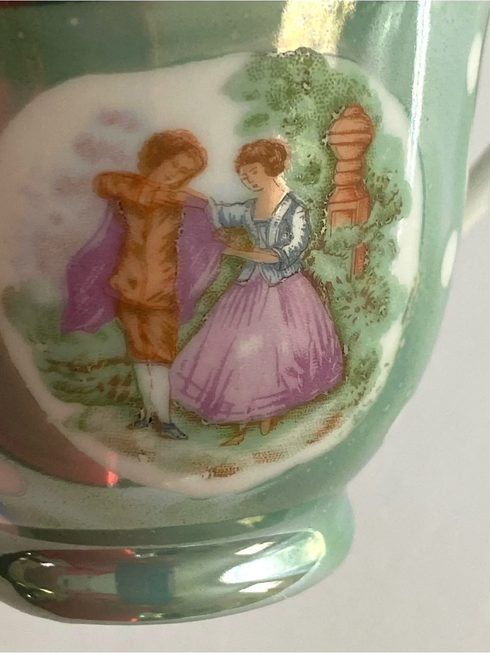 Vintage Mint Green Courting Couple 4.5